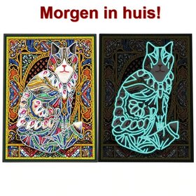 Diamond Painting leuchtet im Dunkeln Katze 25x35cm