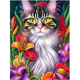 Diamond Painting Cute Cats 01 (Größe und Form der Steine ​​nach Wahl)