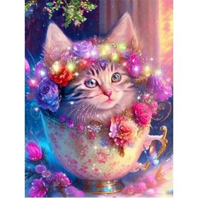 Diamond Painting Cute Cats 04 (Größe und Form der Steine ​​nach Wahl)