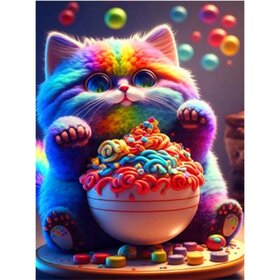 Diamond Painting Cute Cats 05 (Größe und Form der Steine ​​nach Wahl)