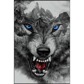 Diamond Painting Angry Wolf (Größe und Form der Steine ​​nach Wahl)
