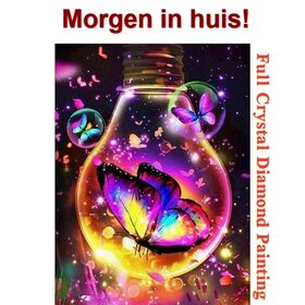 Kristall Diamond Painting Schmetterling in Lampe 01 30x40cm