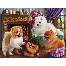 Diamond Painting Hunde - Pomeranianer (Größe und Form der Steine nach Wahl)