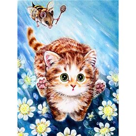 Diamond Painting Katze und Maus (Größe und Form der Steine ​​nach Wahl)