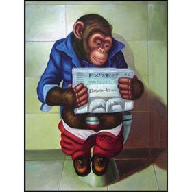 Diamond Painting Toilettenaffe (Größe und Form der Steine ​​nach Wahl)