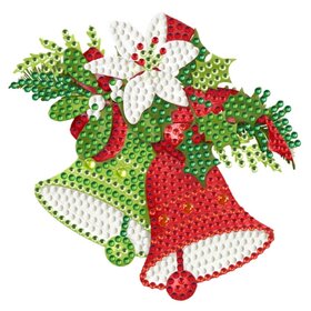 Diamond Painting Weihnachtssticker groß Weihnachtsglocken 02 (13cm)