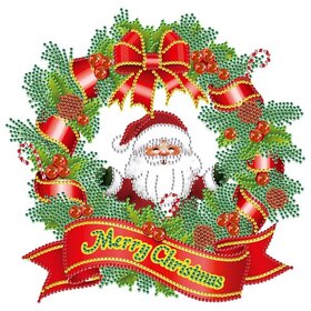 Diamond Painting Weihnachtssticker großer Weihnachtskranz 03 (22cm)
