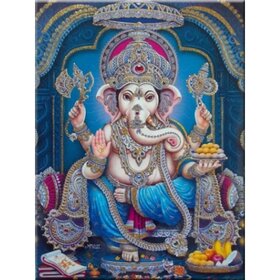 Diamond Painting Indischer Buddha Ganesh Blau (Größe und Form der Steine ​​nach Wahl)
