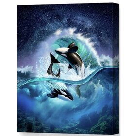 Diamond Painting Springende Orcas