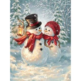 Diamond Painting Weihnachten - Schneemann 05