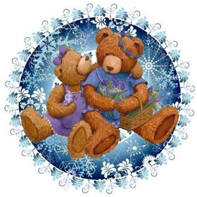 Diamond Painting Weihnachten - Teddybären im Kreis