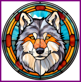 Diamond Painting Glas im Bleiglasstil Hund - Alaska Malamute 03