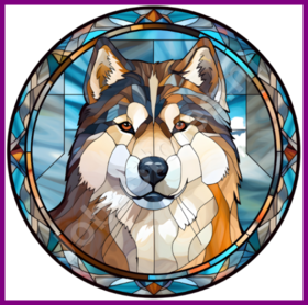 Diamond Painting Glas im Bleiglasstil Hund - Alaska Malamute 05