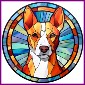 Diamond Painting Bleiglas Hund - Basenji 01