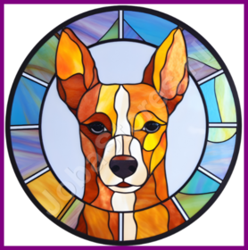 Diamond Painting Bleiglas Hund - Basenji 02