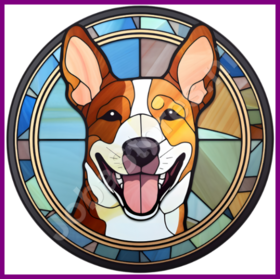 Diamond Painting Bleiglas Hund - Basenji 03