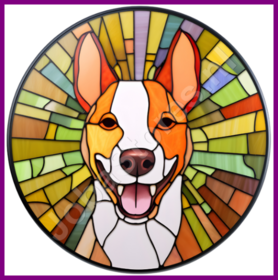 Diamond Painting Bleiglas Hund - Basenji 04