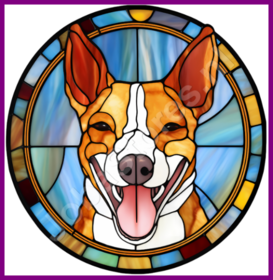 Diamond Painting Bleiglas Hund - Basenji 05