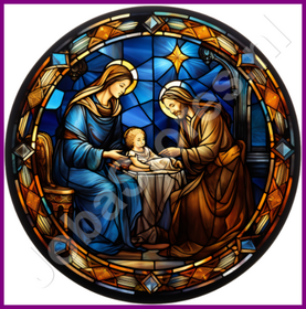 Diamond Painting Bleiglas Weihnachtliche Biblische Figuren 03