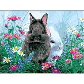 Diamond Painting Schwarz und Weißer Hase