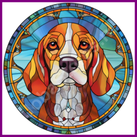Diamond Painting Bleiglas Hund - Beagle 02