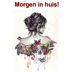 Diamond Painting Schmetterling Frau 30x40cm - rund