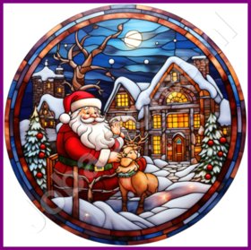 Diamond Painting Bleiglas Weihnachtsdorf 05