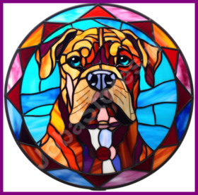 Diamond Painting Bleiverglaste Hund - Boxer 01