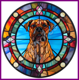 Diamond Painting Bleiverglaste Hund - Boxer 02