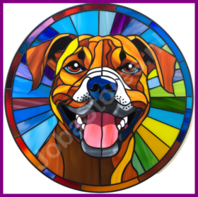 Diamond Painting Bleiverglaste Hund - Boxer 03