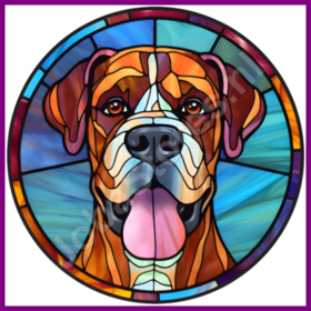 Diamond Painting Bleiverglaste Hund - Boxer 05