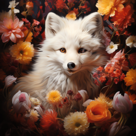 Diamond Painting Fuchs zwischen Blumen