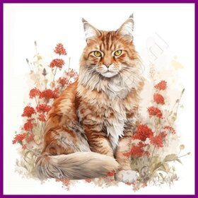 Diamond Painting Katze Maine Coon 02