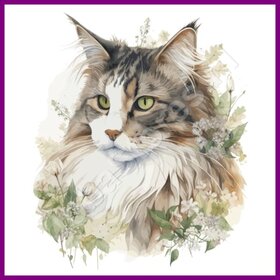 Diamond Painting Katze Maine Coon 03