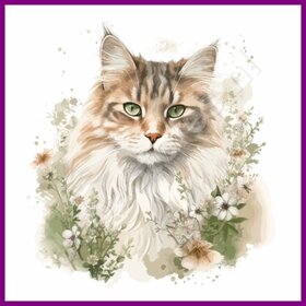 Diamond Painting Katze Maine Coon 04