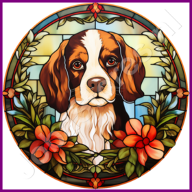 Diamond Painting Bleiglas Weihnachts-Hund 02
