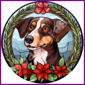Diamond Painting Bleiglas Weihnachts-Hund 05