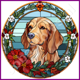 Diamond Painting Bleiglas Weihnachts-Hund 08