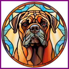 Diamond Painting Glas-in-Blei Hund - Bullmastiff 02