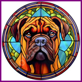 Diamond Painting Glas-in-Blei Hund - Bullmastiff 04