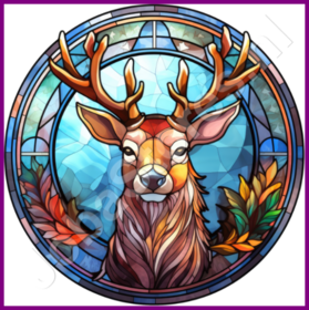 Diamond Painting Bleiglas Weihnachts-Rentier 01