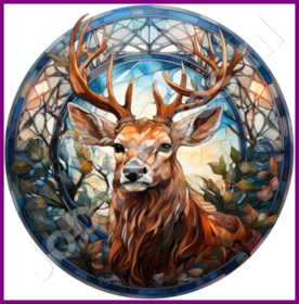 Diamond Painting Bleiglas Weihnachts-Rentier 02