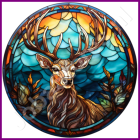 Diamond Painting Bleiglas Weihnachts-Rentier 03