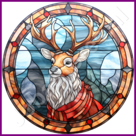 Diamond Painting Bleiglas Weihnachts-Rentier 04