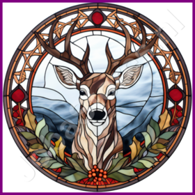 Diamond Painting Bleiglas Weihnachts-Rentier 06