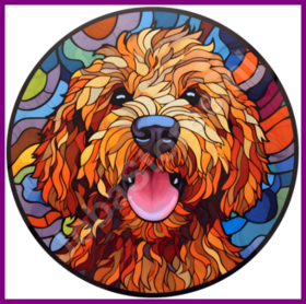 Diamond Painting Bleiglas Hund - Cockapoo 02