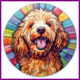 Diamond Painting Bleiglas Hund - Cockapoo 03