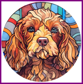 Diamond Painting Bleiglas Hund - Cockapoo 04
