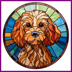Diamond Painting Bleiglas Hund - Cockapoo 05