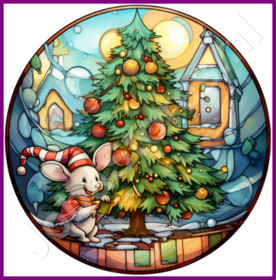 Diamond Painting Bleiglas Weihnachtsbaum 02